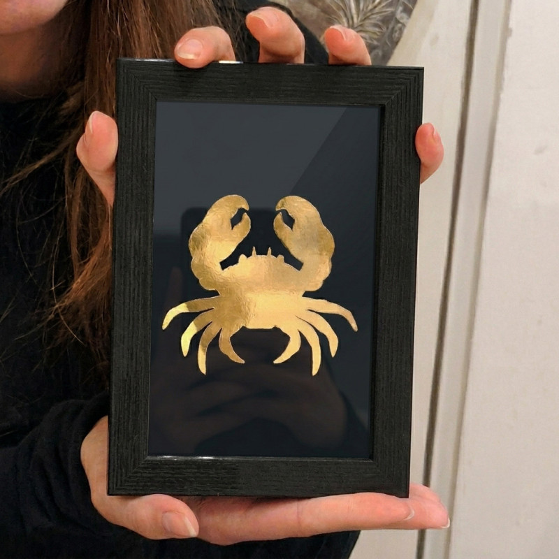 Signe astrologique doré à la feuille d'or sur verre