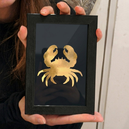 Signe astrologique doré à la feuille d'or sur verre