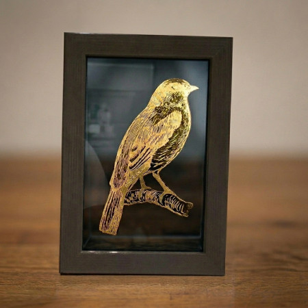 Plaque décor personnalisée  en verre églomisé - Or 23,75 carats 2