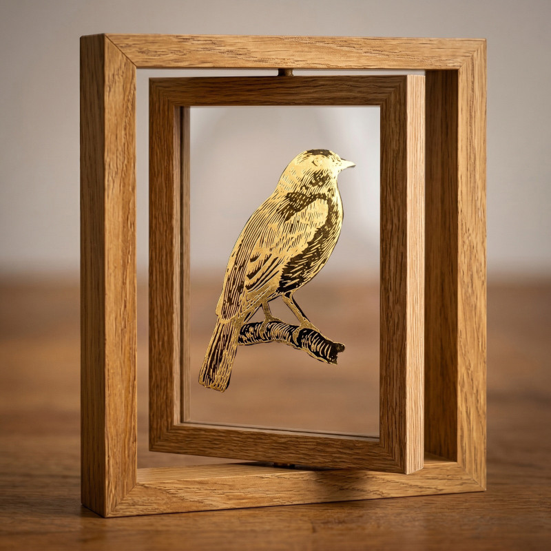 Plaque décor personnalisée  en verre églomisé - Or 23,75 carats